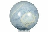 Polished Blue Calcite Sphere - Madagascar #256410-1